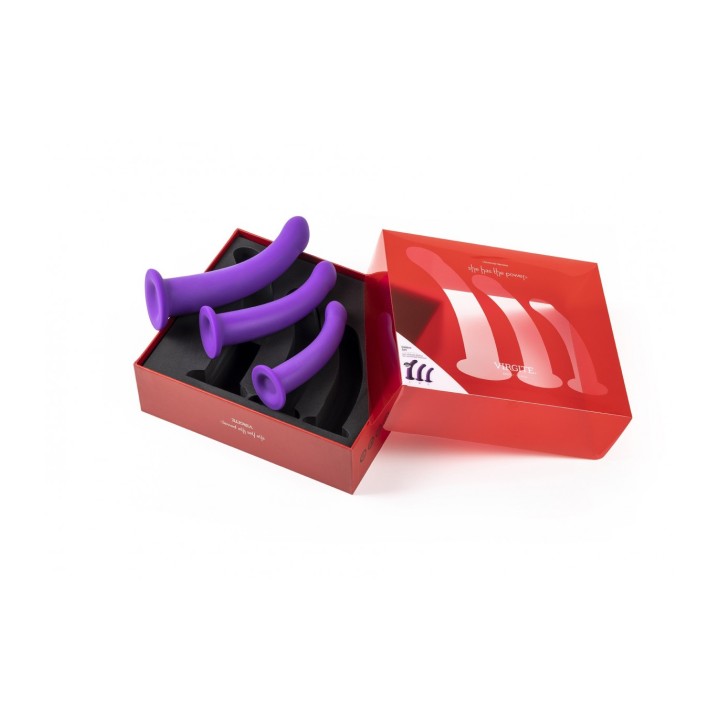 SET OF 3 DILDOS SIZE S / M / L PURPLE