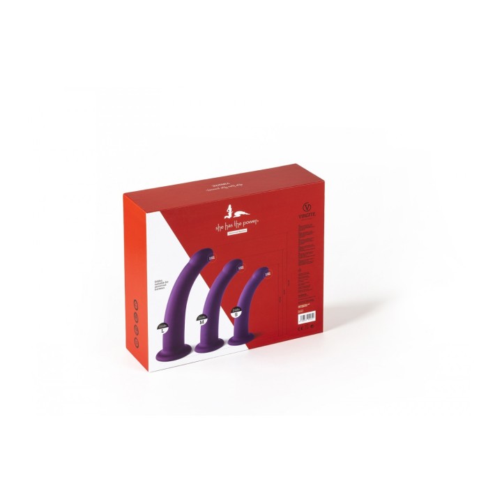 SET OF 3 DILDOS SIZE S / M / L PURPLE