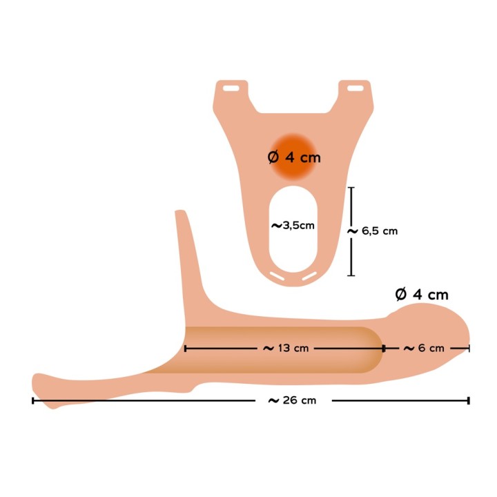 Silicone Strap-on +6cm large