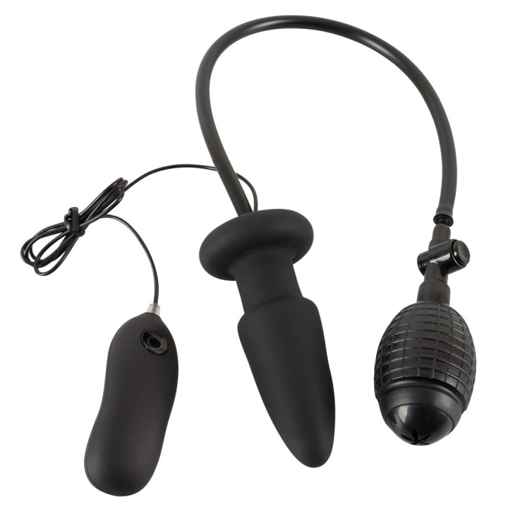 Inflatable vibrating butt plug