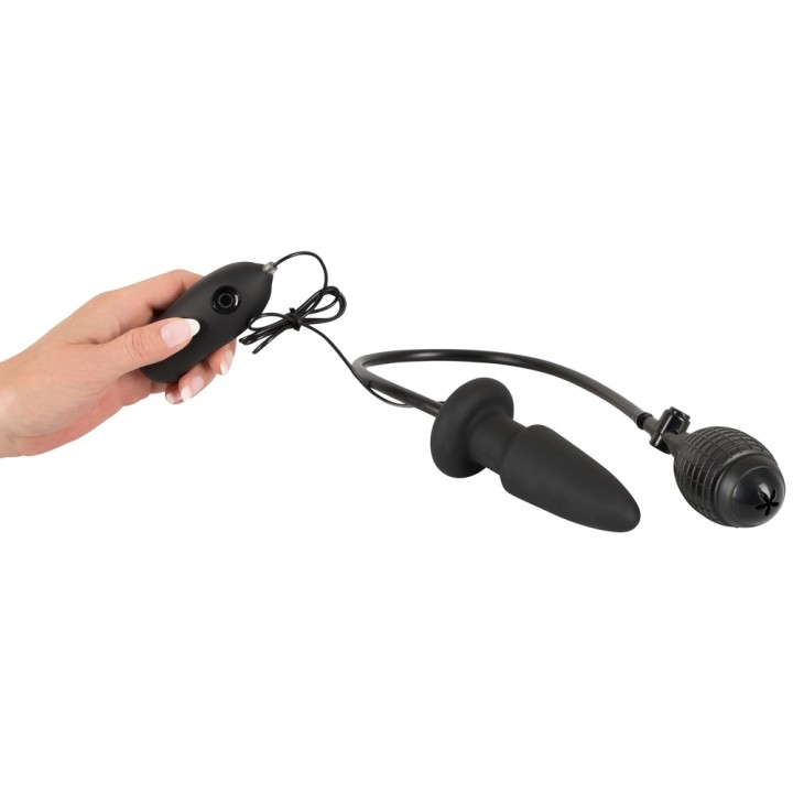 Inflatable vibrating butt plug
