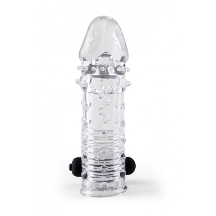 REALISTIC PENIS SHEATH S11 TRANSPARENT 15'5 CM W/ VIBRATION