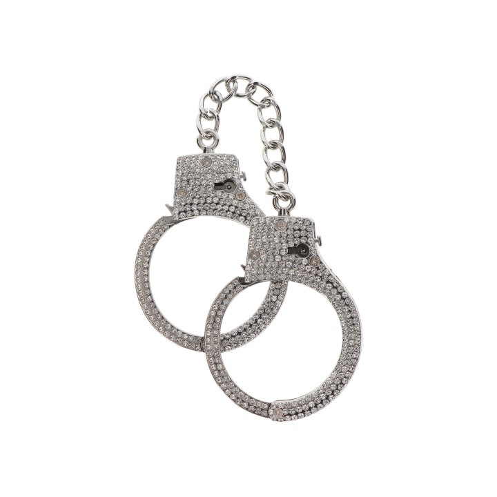Taboom Bondage Essentials Diamond Wrist Cuffs Silver