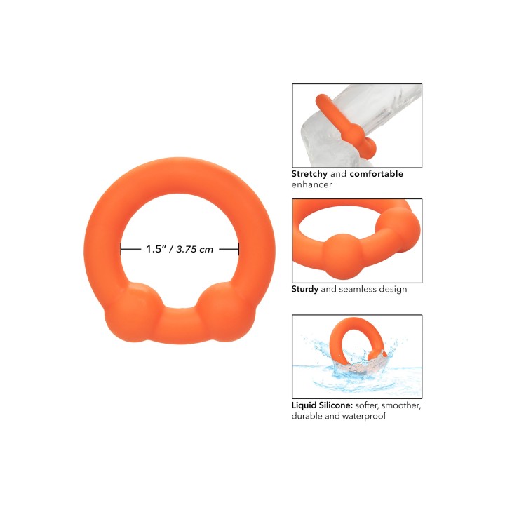 CalExotics Alpha Liquid Silicone Dual Ball Ring