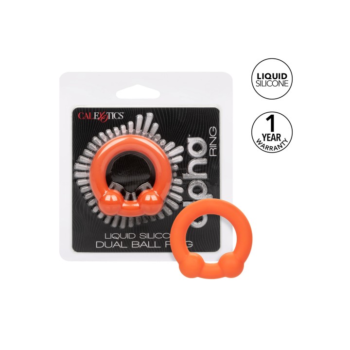 CalExotics Alpha Liquid Silicone Dual Ball Ring