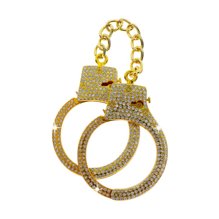 Taboom Bondage in Luxury Diamond Wrist Cuffs Gold