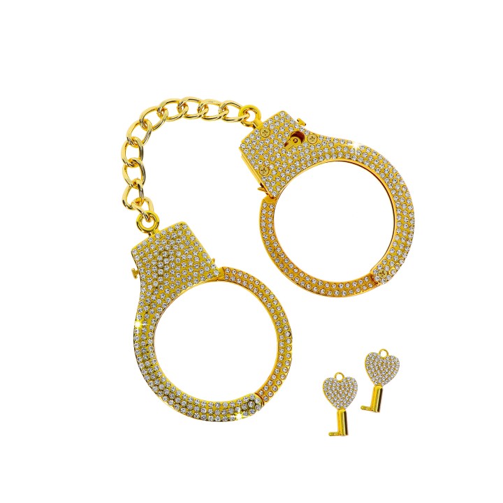 Taboom Bondage in Luxury Diamond Wrist Cuffs Gold