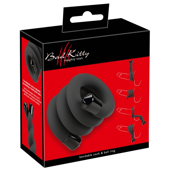 pierścień BK bendable cock i ball ring | Bad Kitty