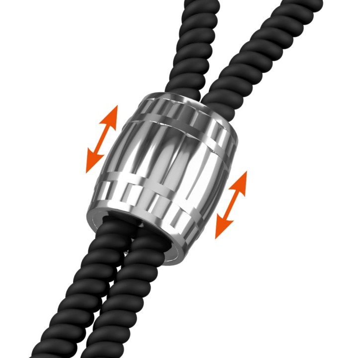 Rebel: Heavy Rope Cock w Ball — czarny, strap na penisa i jądra